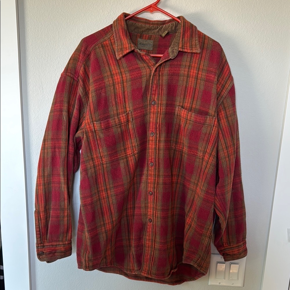 St. John’s Bay Plaid Red and Green Men's Jacket/shirt